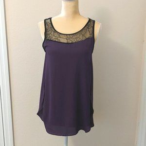 Lace and Chiffon Sleeveless Blouse